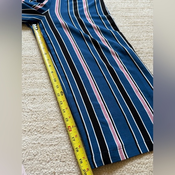 1901 Jumpsuit Romper Size XS Blue Pink Striped Casual Church Workwear Party Fall - Picture 12 of 13